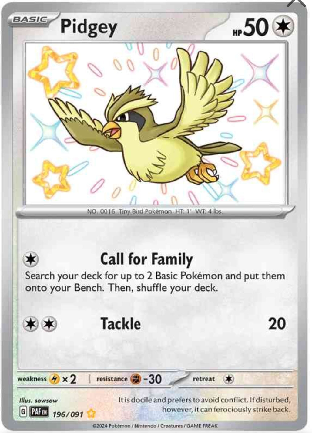 Pidgey 196/091