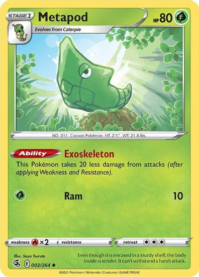 Carta Pokemon Metapod 002/264