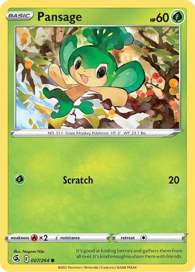 Carta Pokemon Pansage 007/264